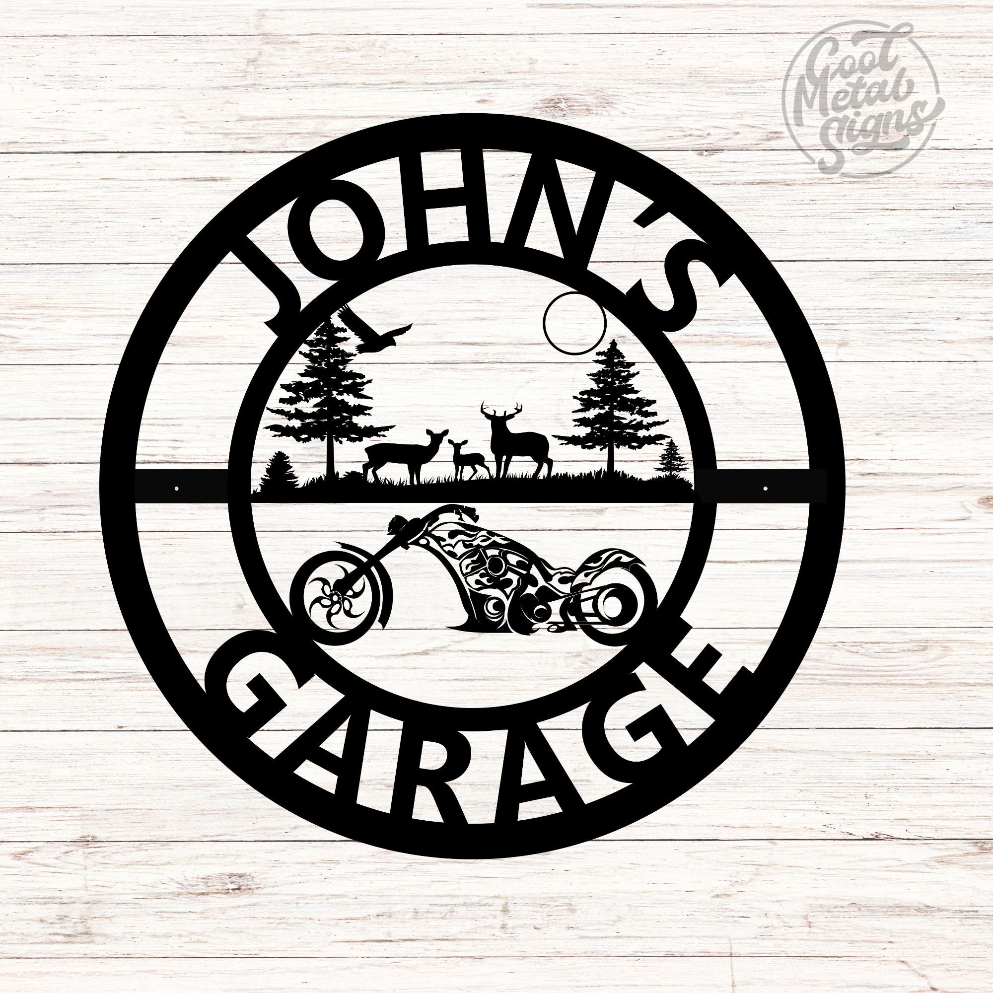 Personalized Motorcycle Forest Scene - Cool Metal Signs