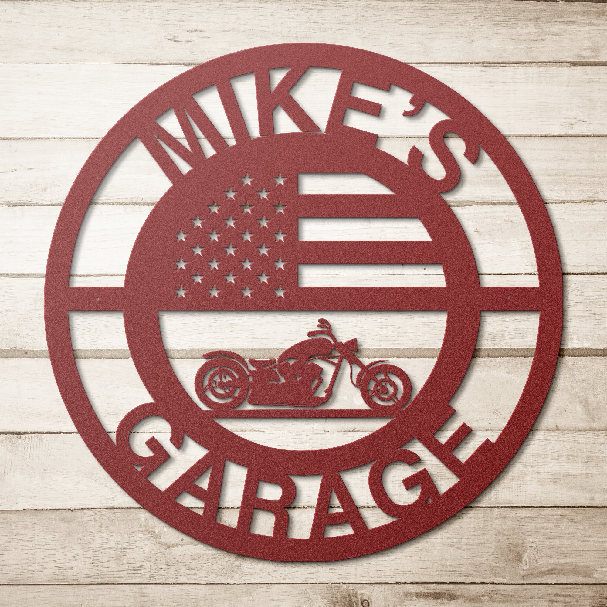 Personalized Motorcycle Garage Sign - Cool Metal Signs