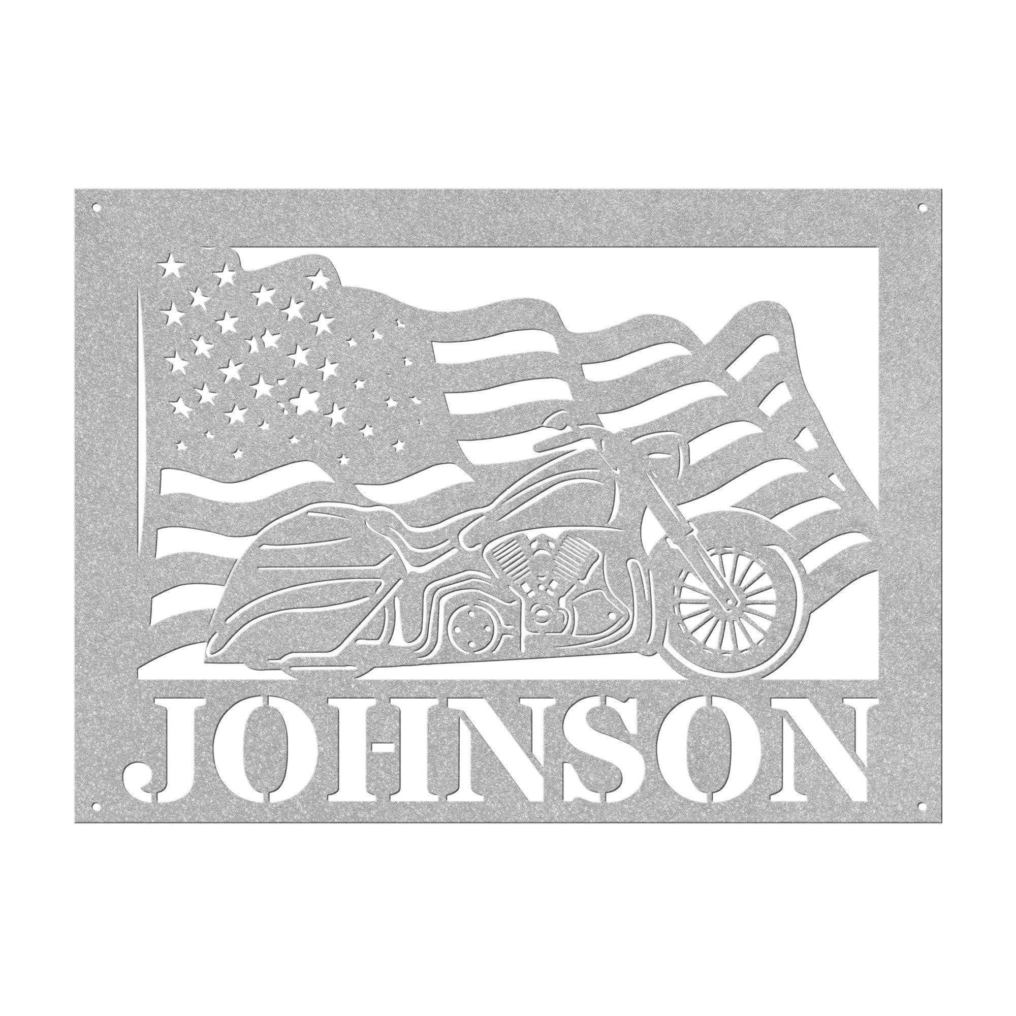 Personalized Motorcycle Waving Flag Sign - Cool Metal Signs