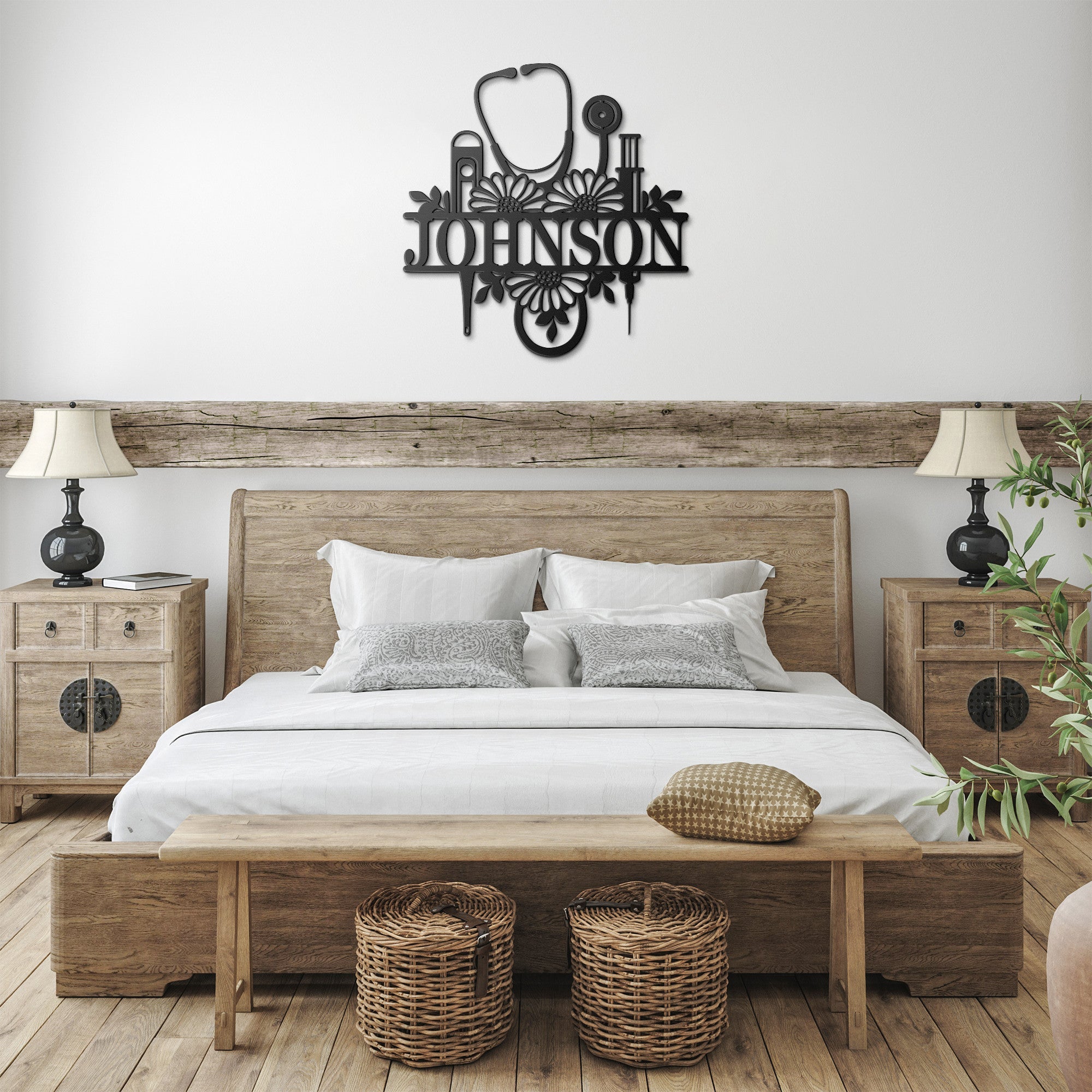 Personalized Nurse Floral Sign - Cool Metal Signs