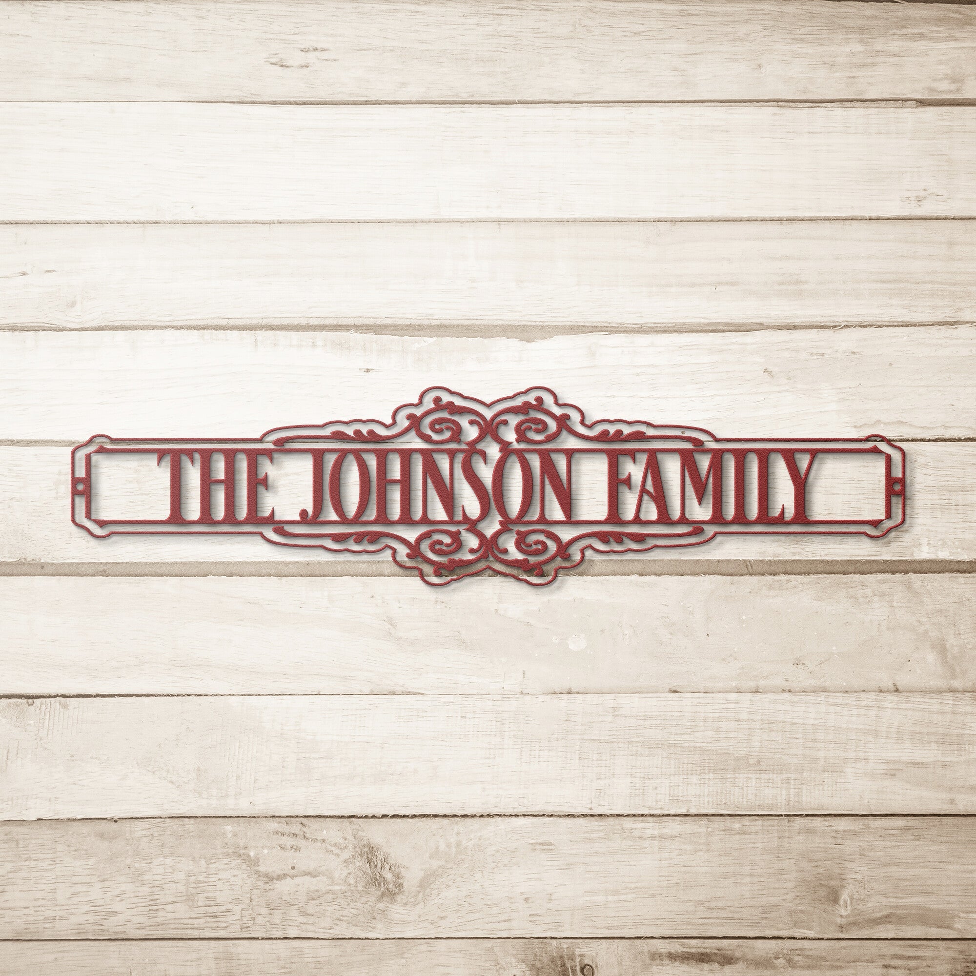 Personalized Ornate Family Sign - Cool Metal Signs