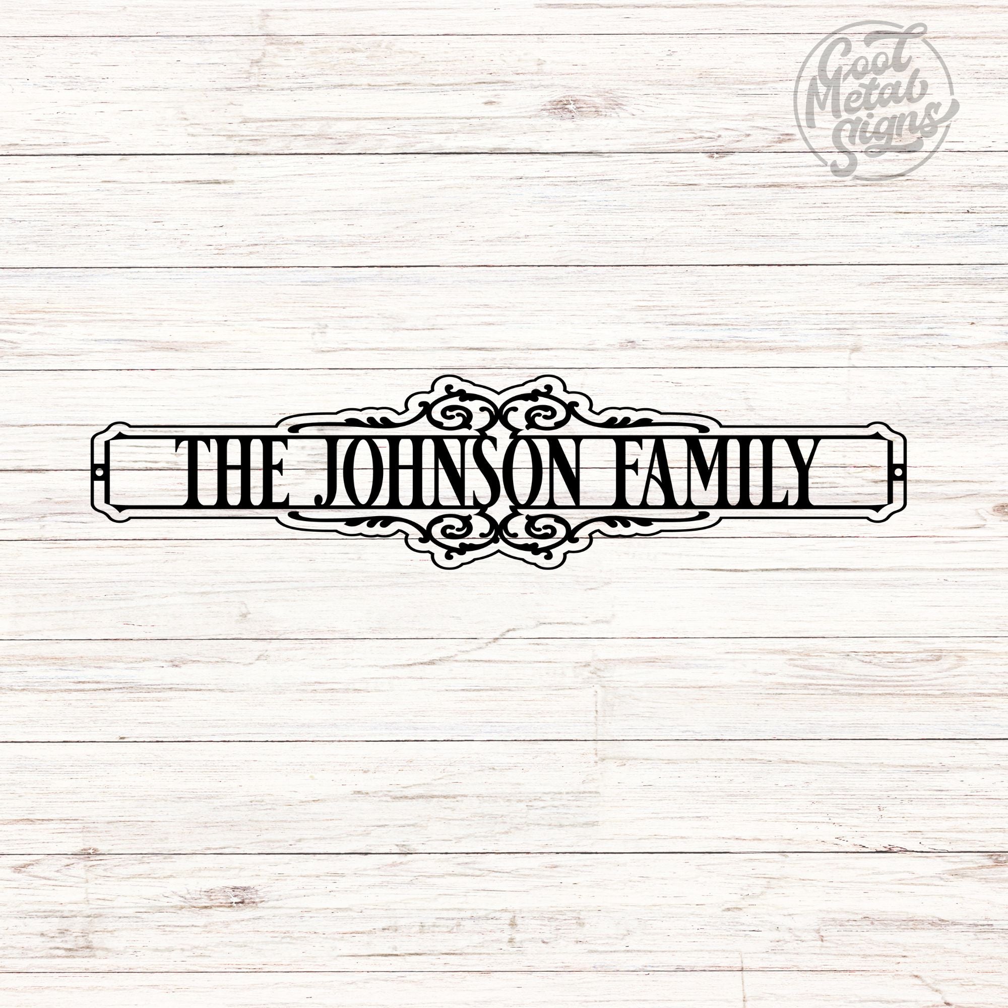 Personalized Ornate Family Sign - Cool Metal Signs