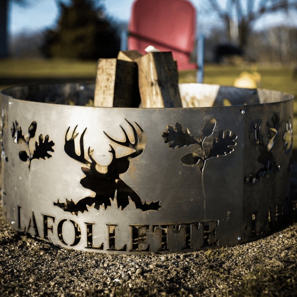 Personalized Outdoor Fire Pit Ring - Cool Metal Signs