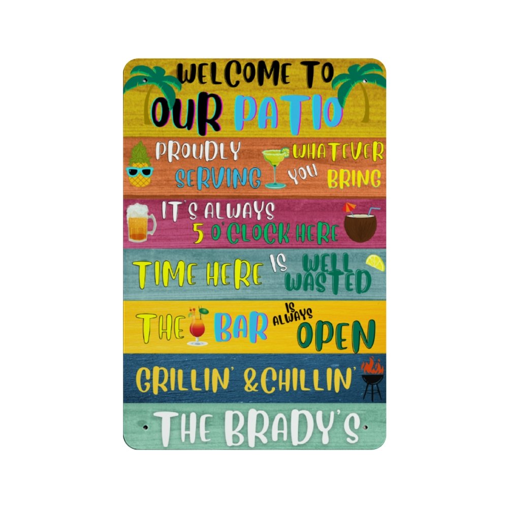 Personalized Patio Metal Sign - Cool Metal Signs