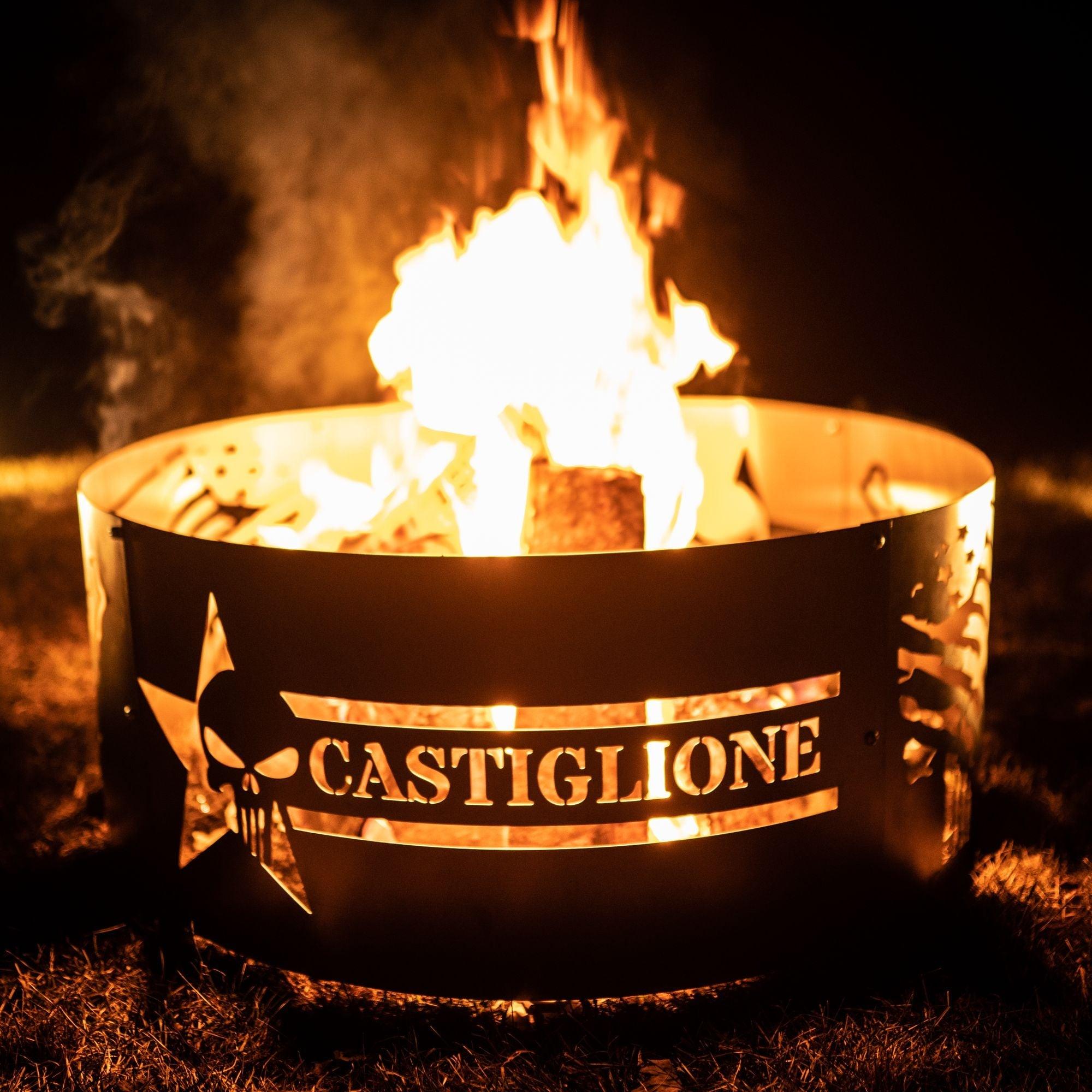 Personalized Punisher Fire Pit Ring - Cool Metal Signs