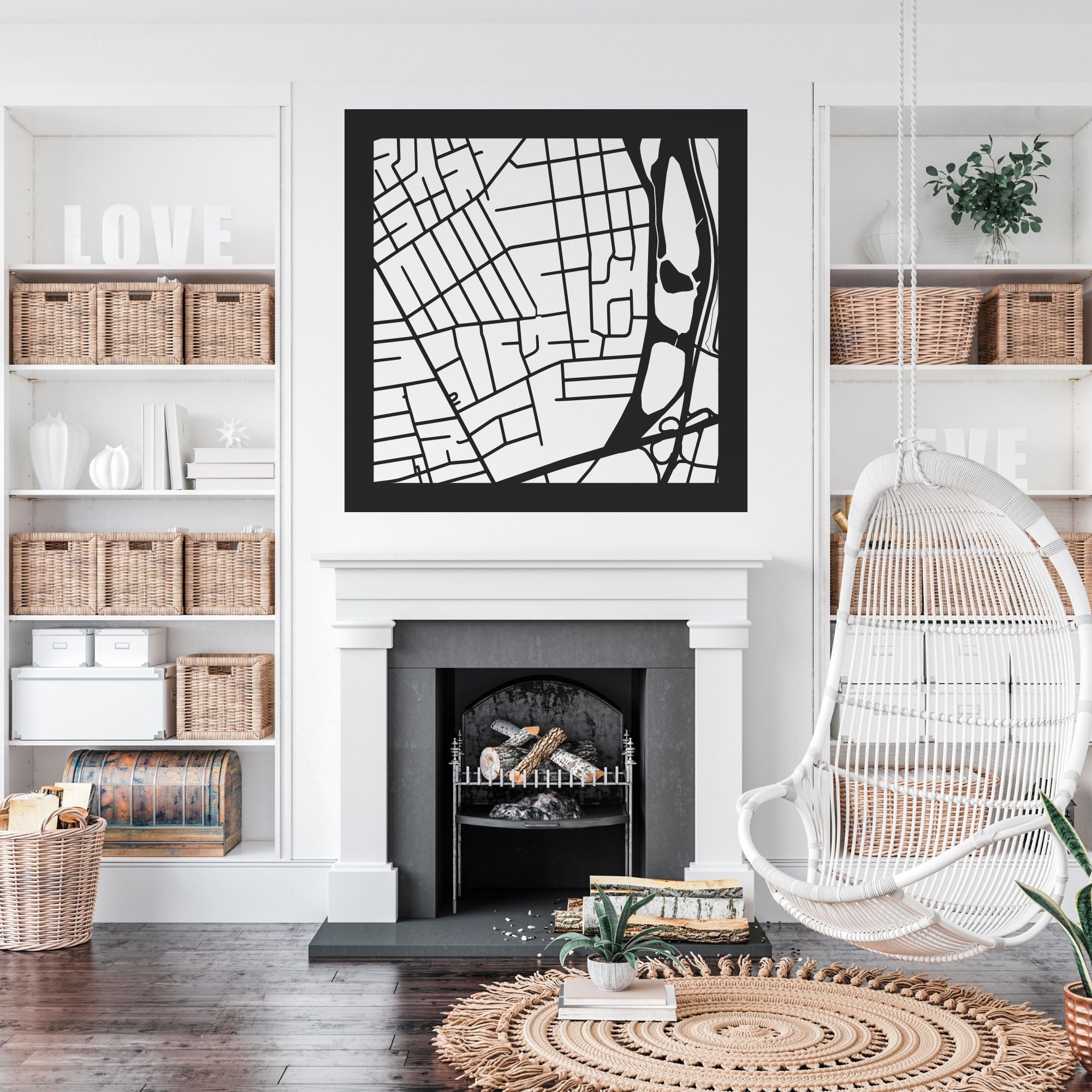 Personalized Street Map Sign - Cool Metal Signs