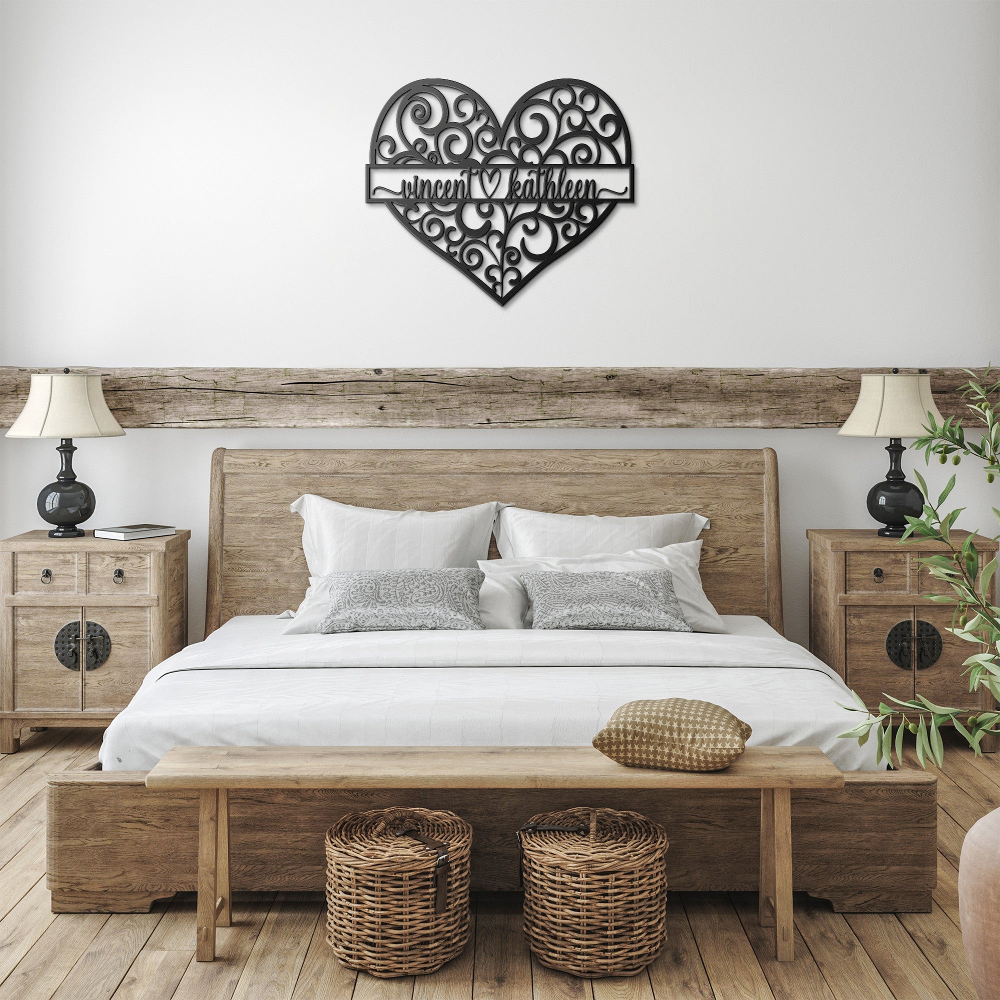 Personalized Swirl Heart Sign - Cool Metal Signs