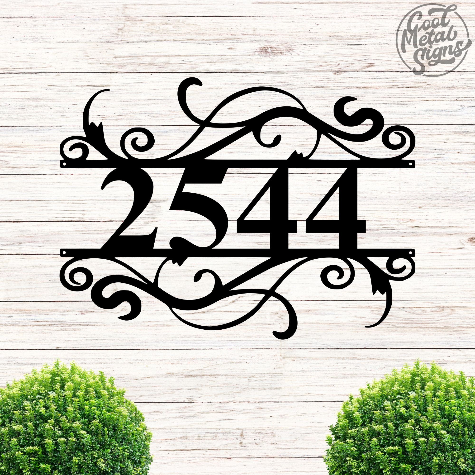 Personalized Swirl Monogram Address Sign - Cool Metal Signs