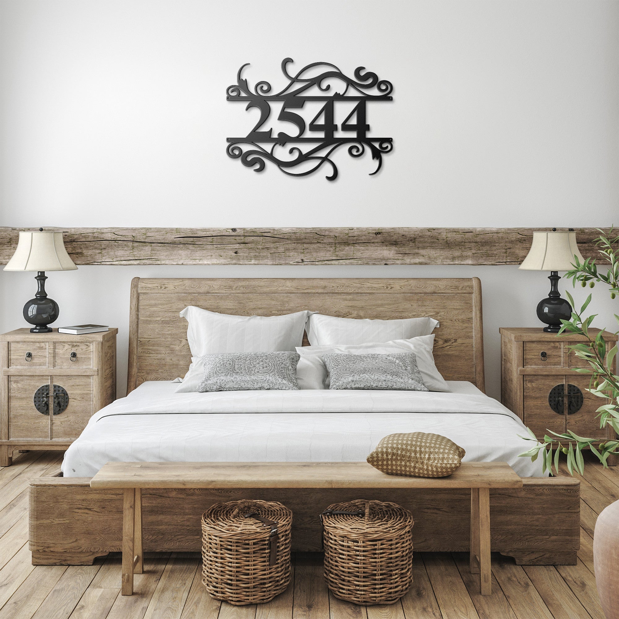 Personalized Swirl Monogram Address Sign - Cool Metal Signs