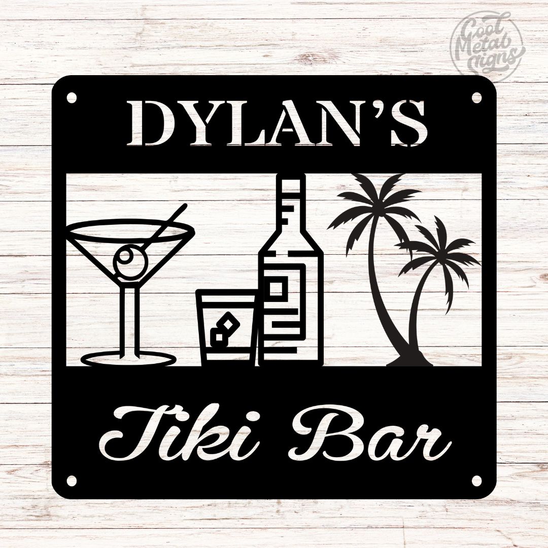 Personalized Tiki Bar Sign - Cool Metal Signs