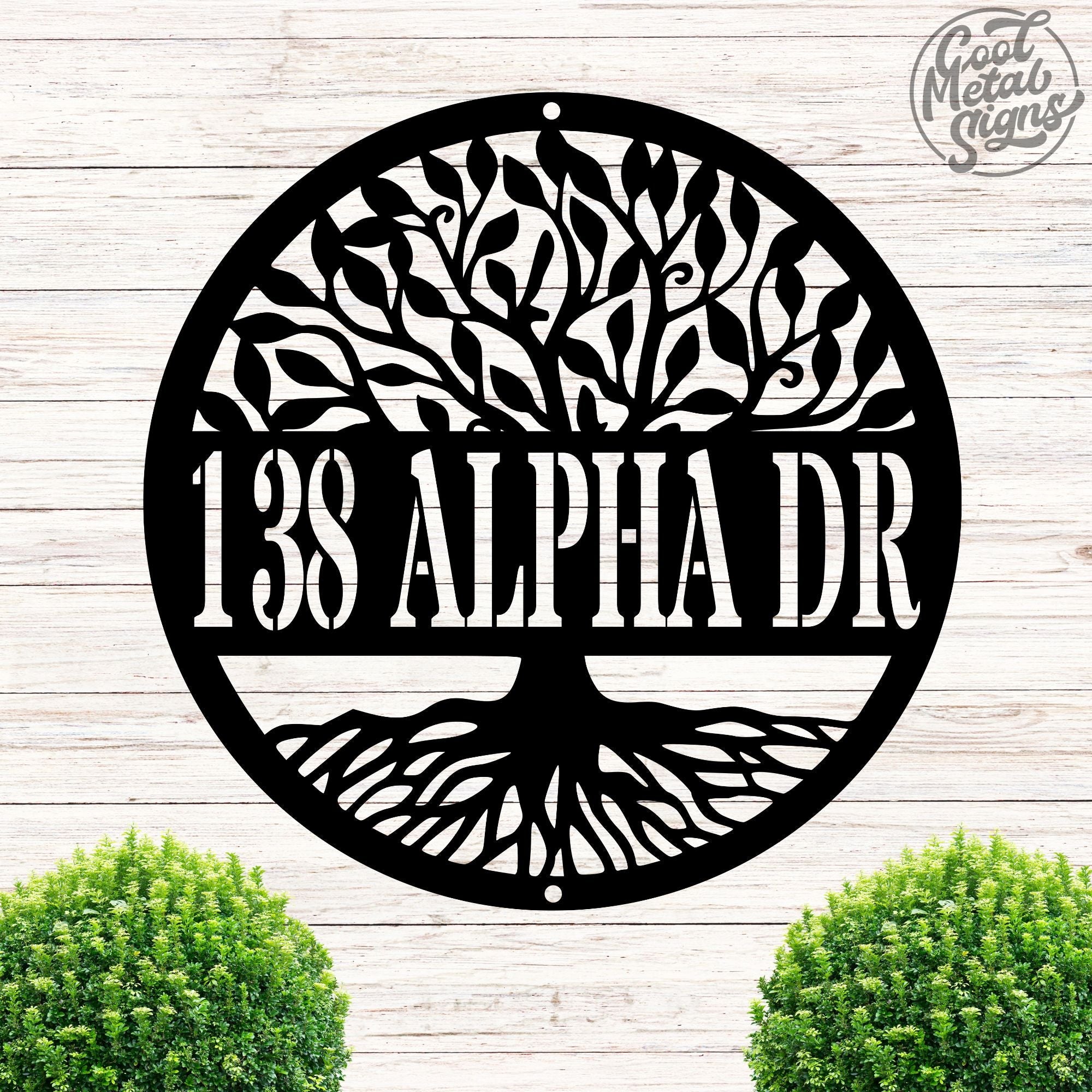 Personalized Tree of Life Address Sign - Cool Metal Signs