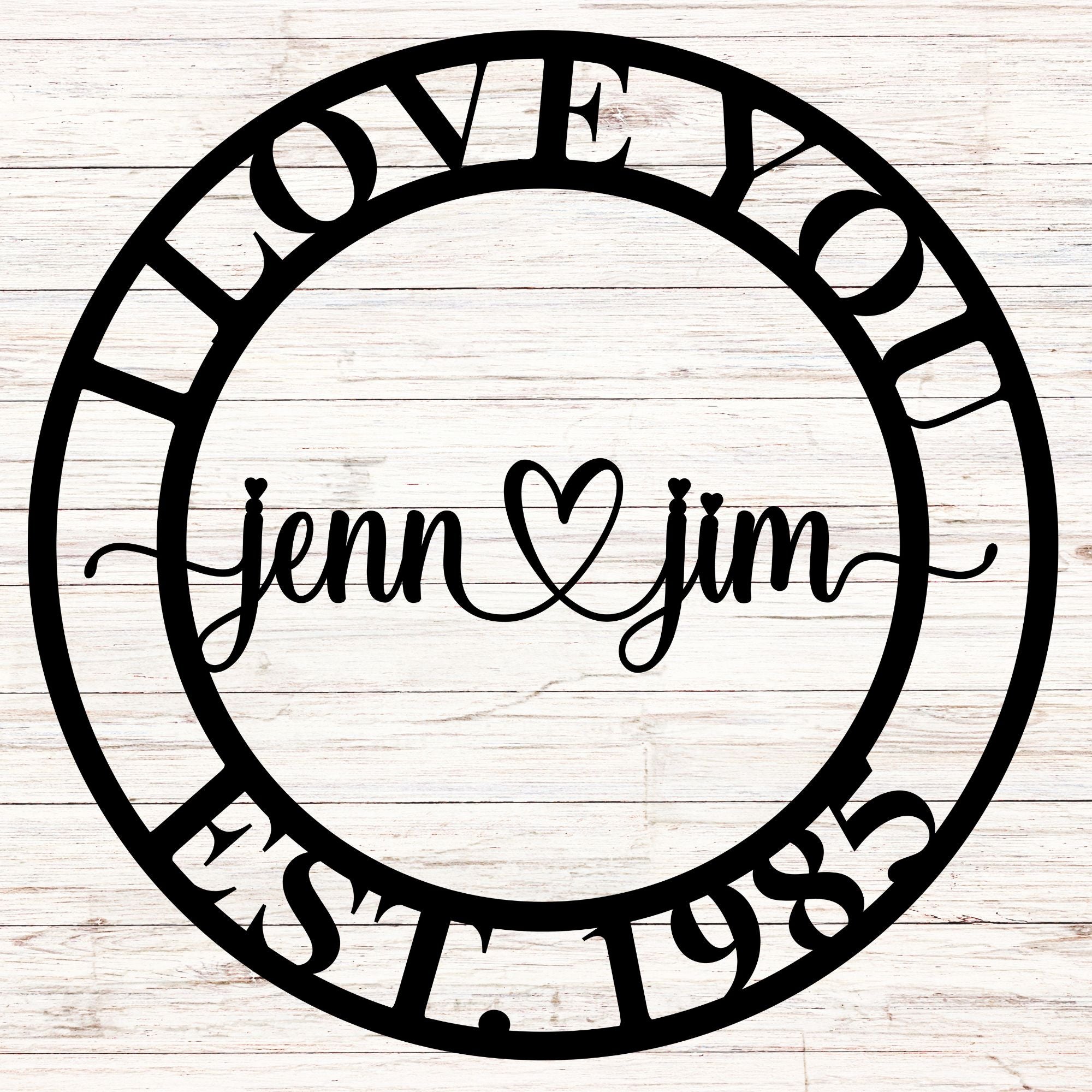 Personalized Valentines Day Round Sign - Cool Metal Signs