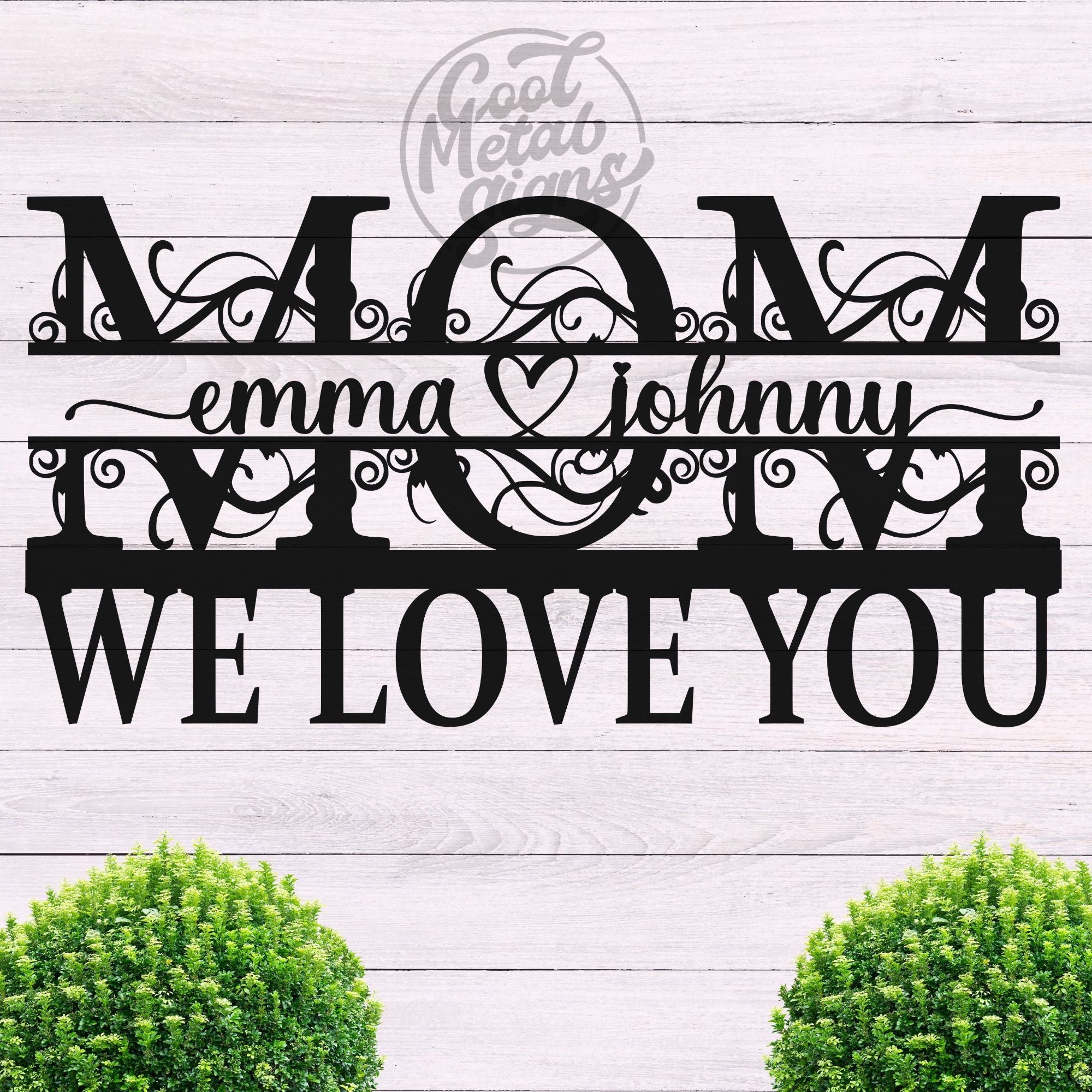 Personalized We Love You MOM Sign - Cool Metal Signs