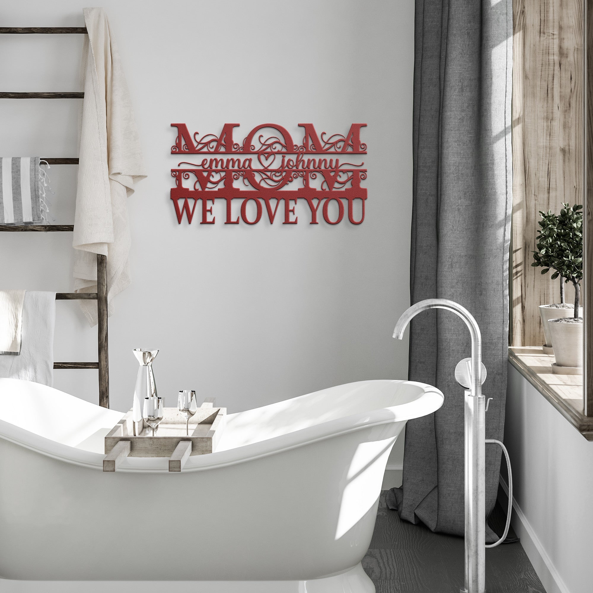 Personalized We Love You MOM Sign - Cool Metal Signs