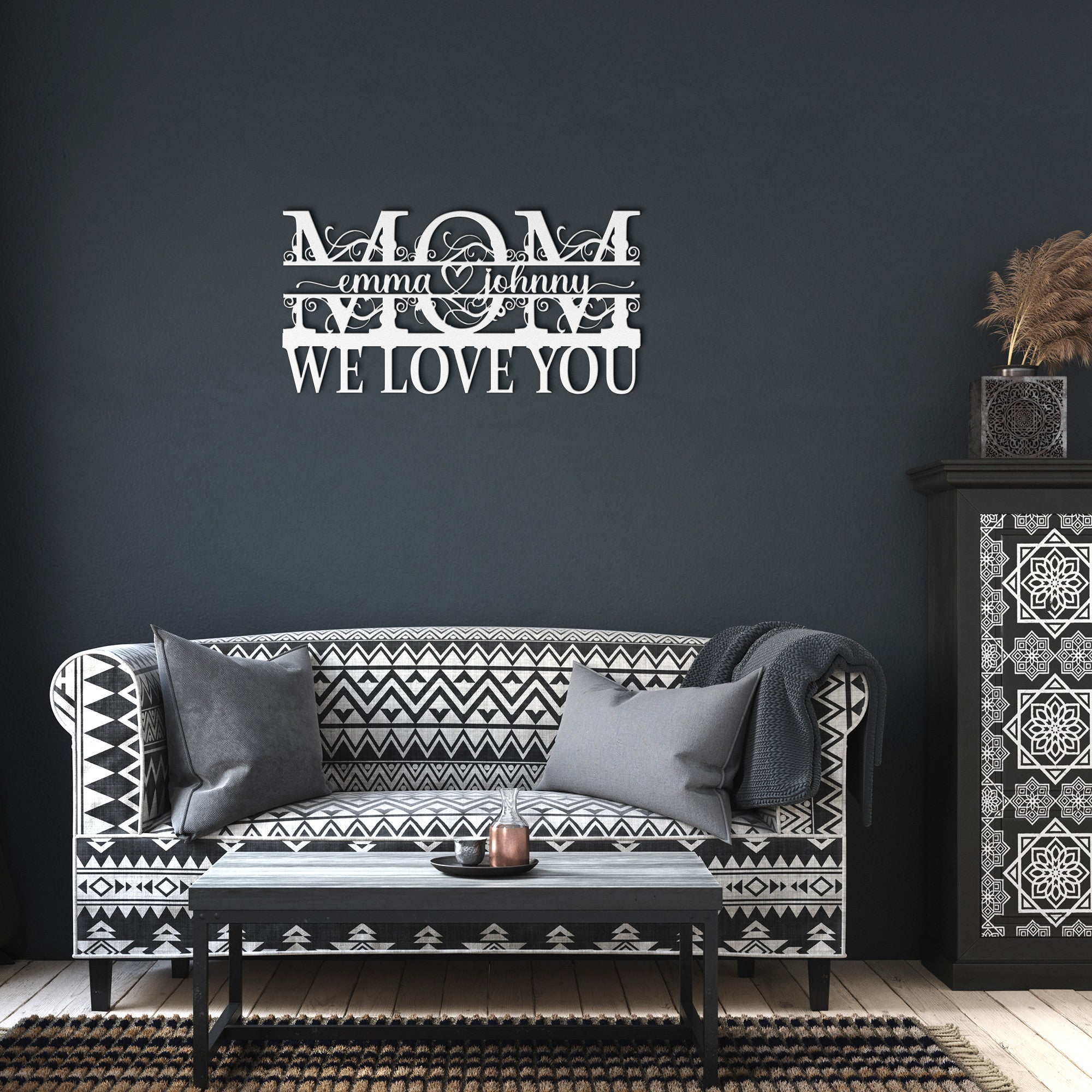 Personalized We Love You MOM Sign - Cool Metal Signs