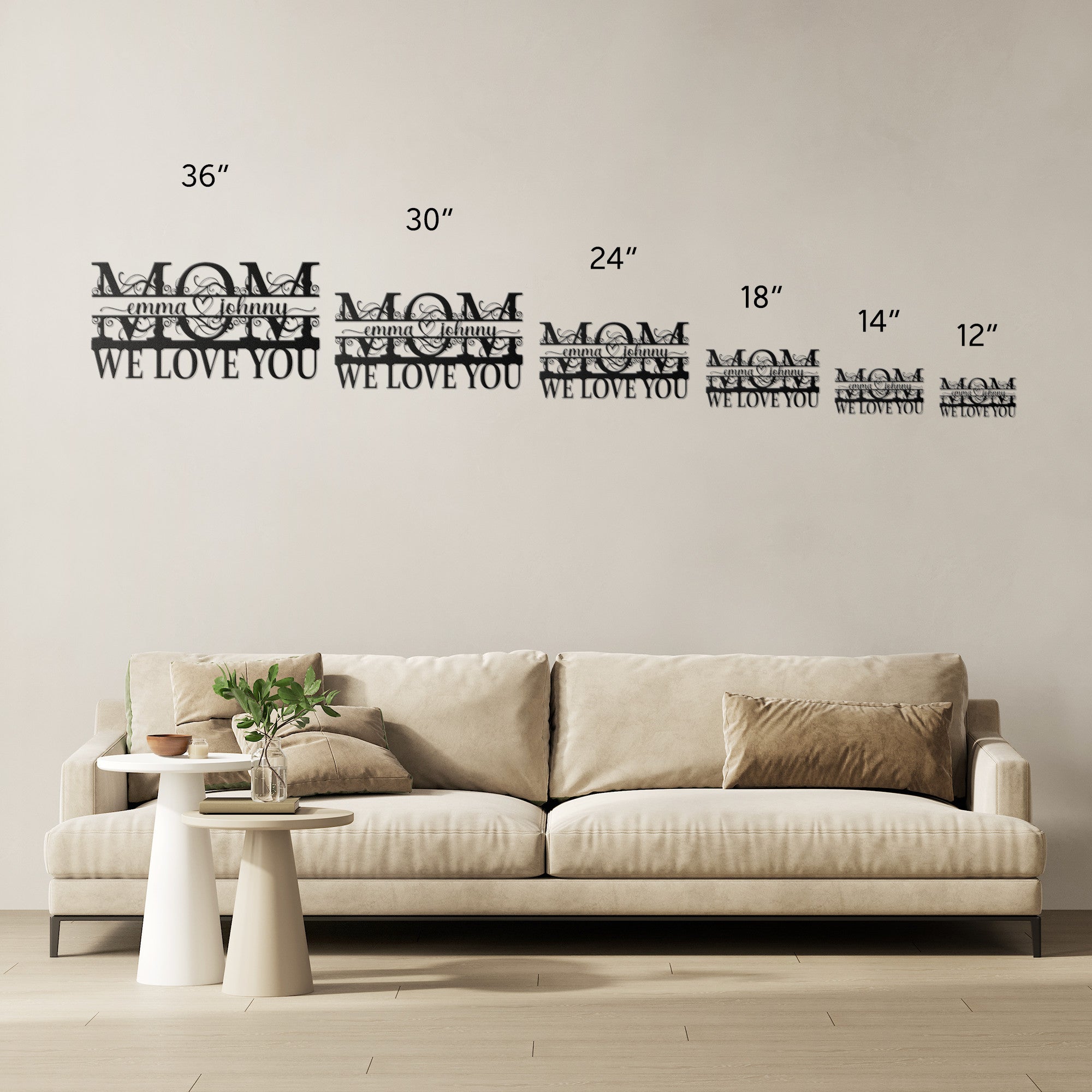 Personalized We Love You MOM Sign - Cool Metal Signs