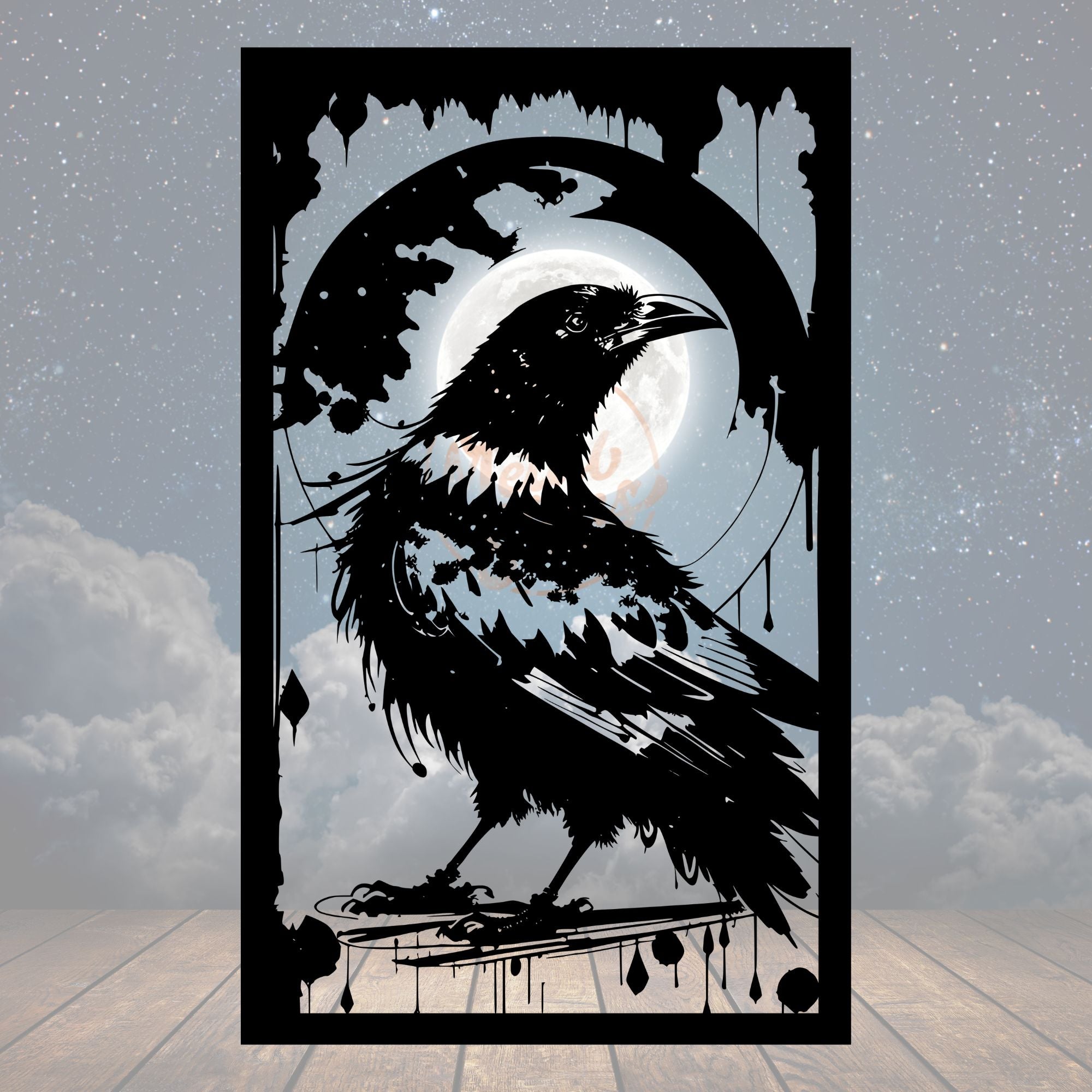 Raven Moon Square Sign - Cool Metal Signs