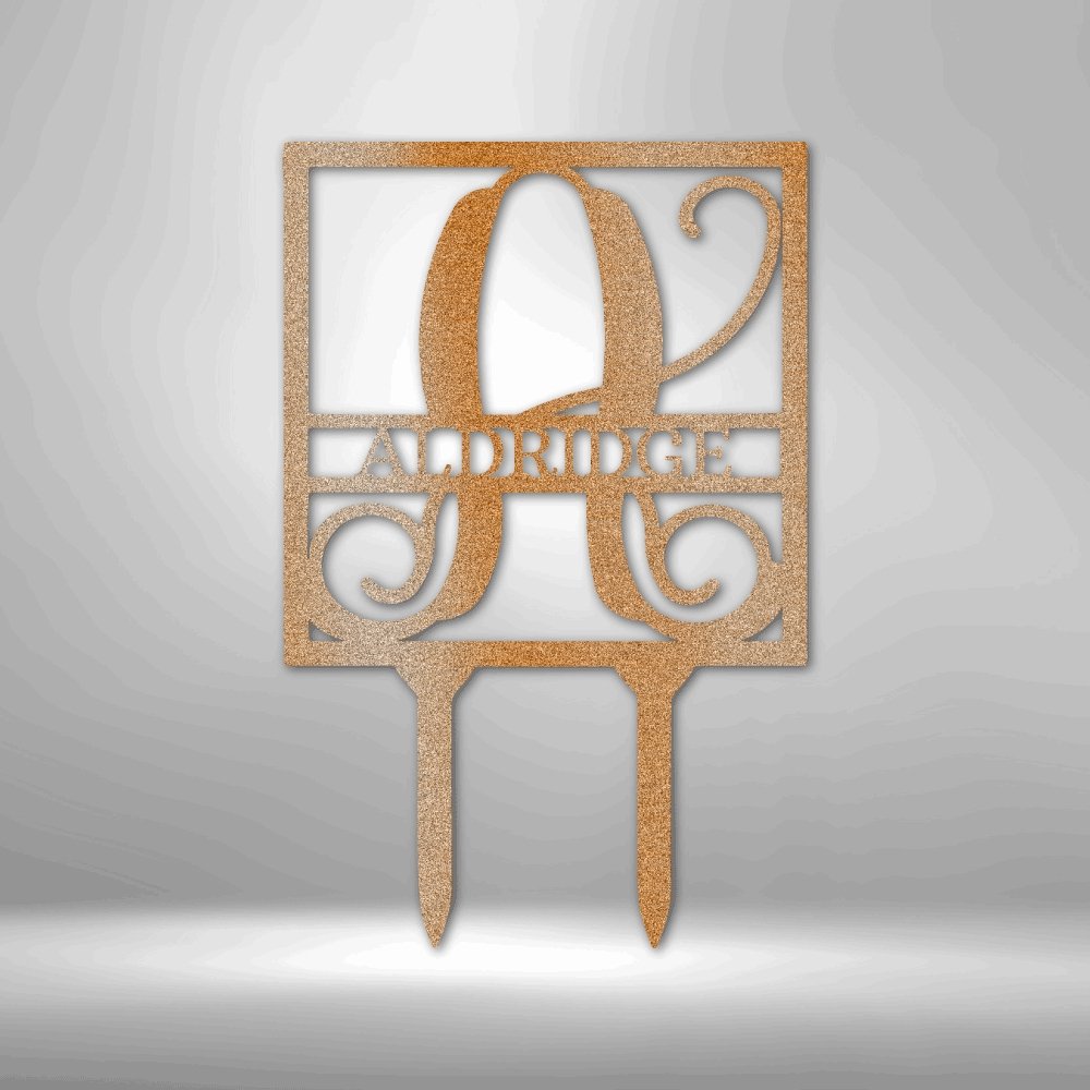 Square Stake Monogram - Steel Sign - Cool Metal Signs