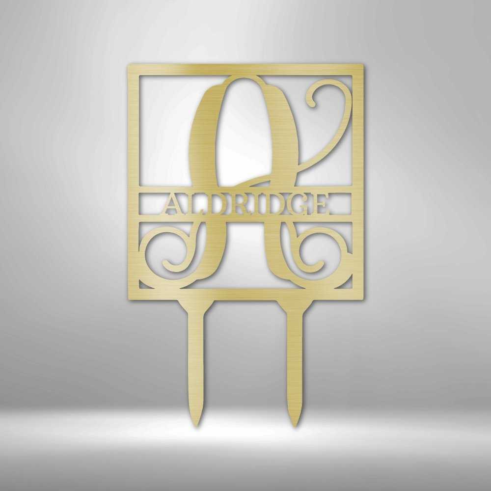 Square Stake Monogram - Steel Sign - Cool Metal Signs