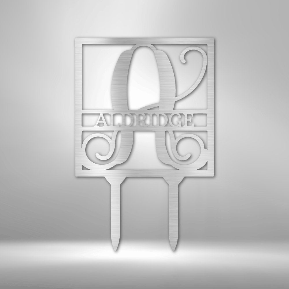 Square Stake Monogram - Steel Sign - Cool Metal Signs