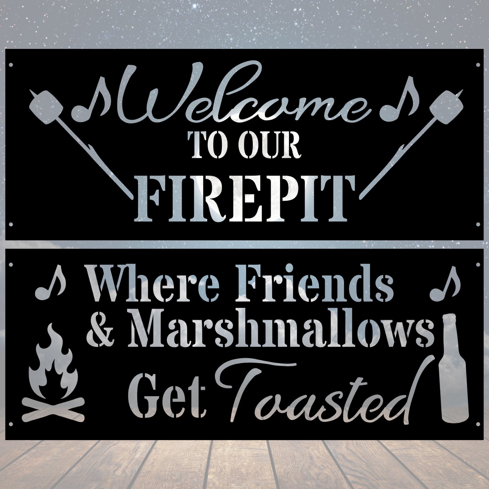 The Toasted Fire Pit Ring - Cool Metal Signs
