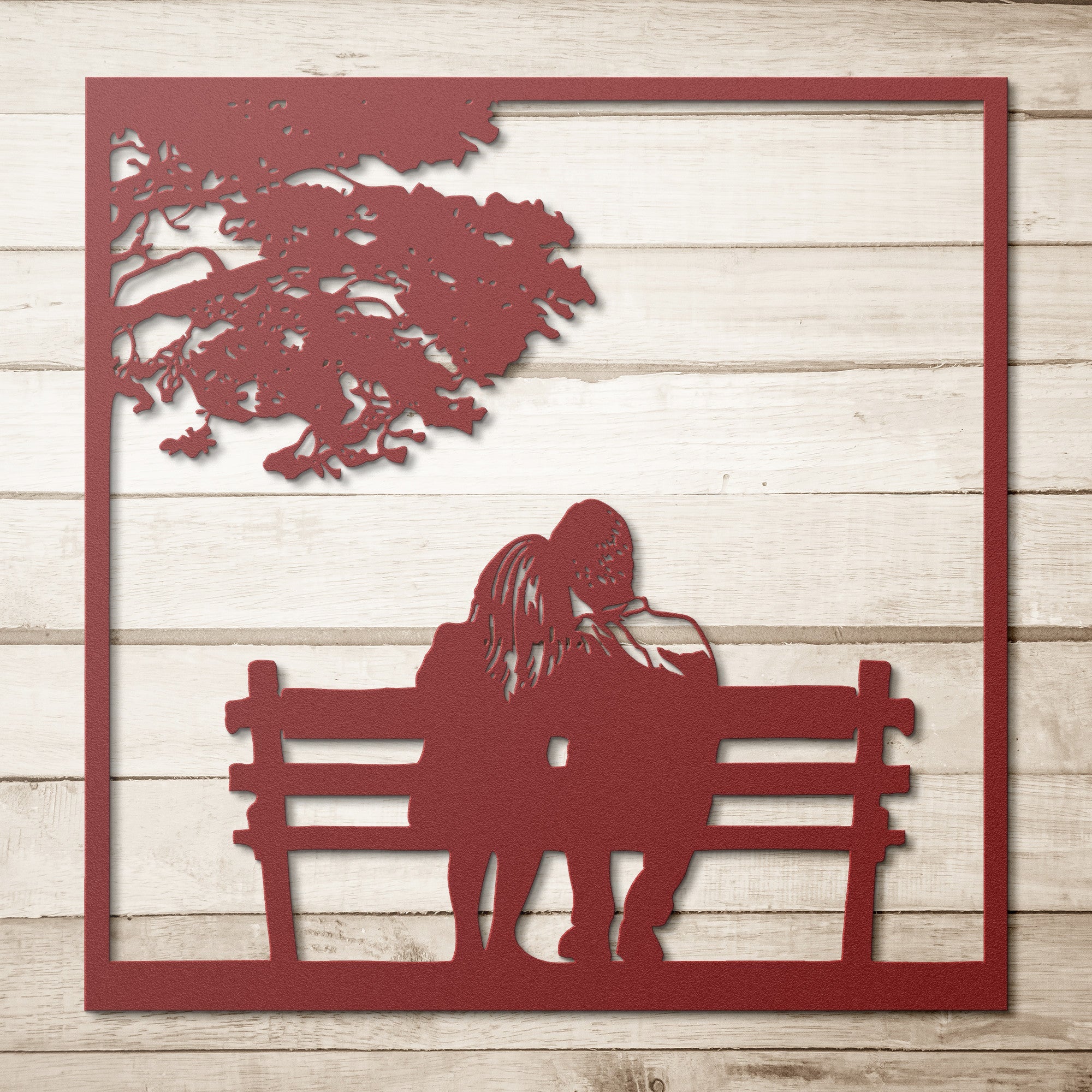 Together on a Bench Sign - Cool Metal Signs